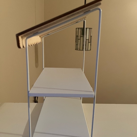 2-Tier Display Tray with Canopy Olive /White Striped - Picture 3 of 4